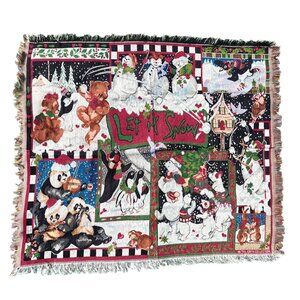 Vintage Tapestry Throw Blanket Christmas Goodwin Weavers Edith Collection 48x56